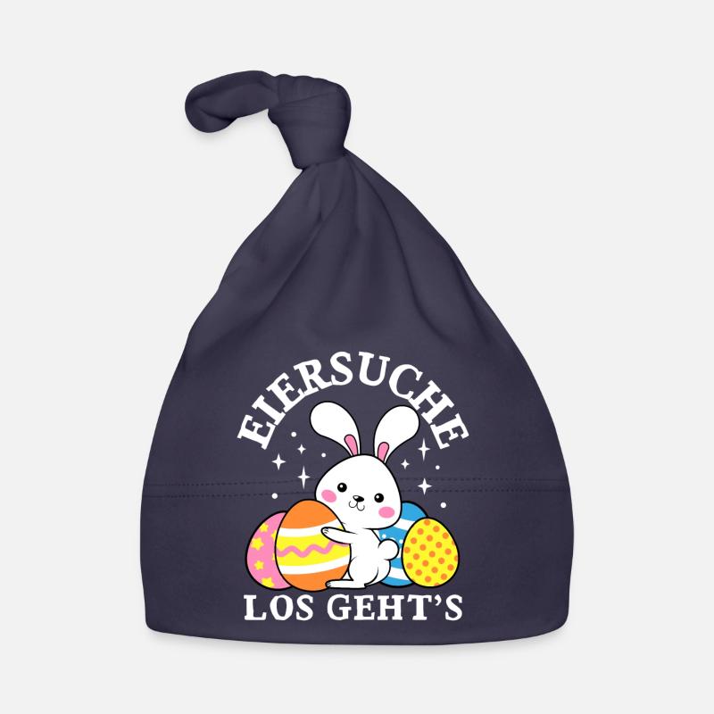 Egg Hunt Let's Go Easter Easter Bunny Easter Eggs Organic Baby Cap