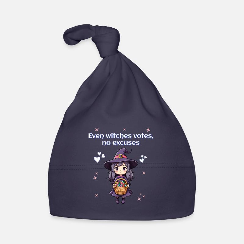 Même les votes des sorcières, pas d’excuses - Bonnet bio Bébé - marine