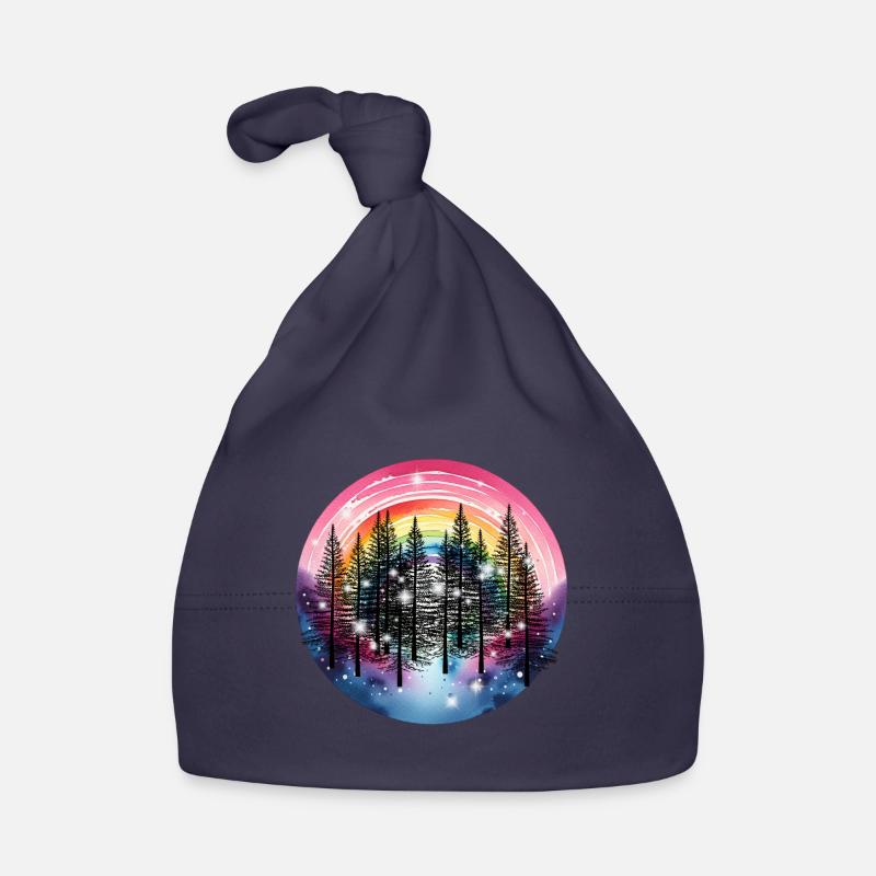 Fir Trees Forest Nature Rainbow Mystical Organic Baby Cap