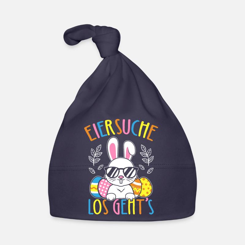 Egg Hunt Let's Go Easter Easter Bunny Easter Eggs Organic Baby Cap