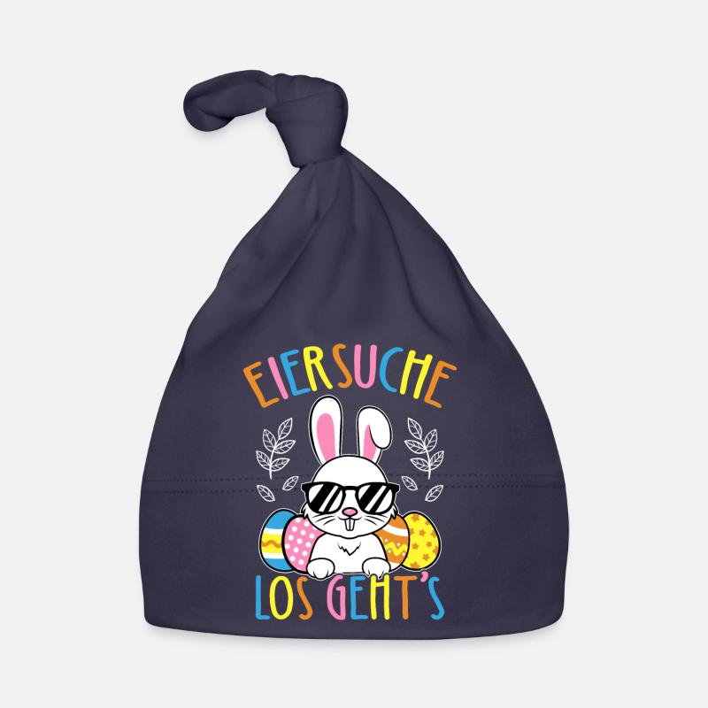 Egg Hunt Let's Go Easter Easter Bunny Easter Eggs Ki Organic Baby Cap