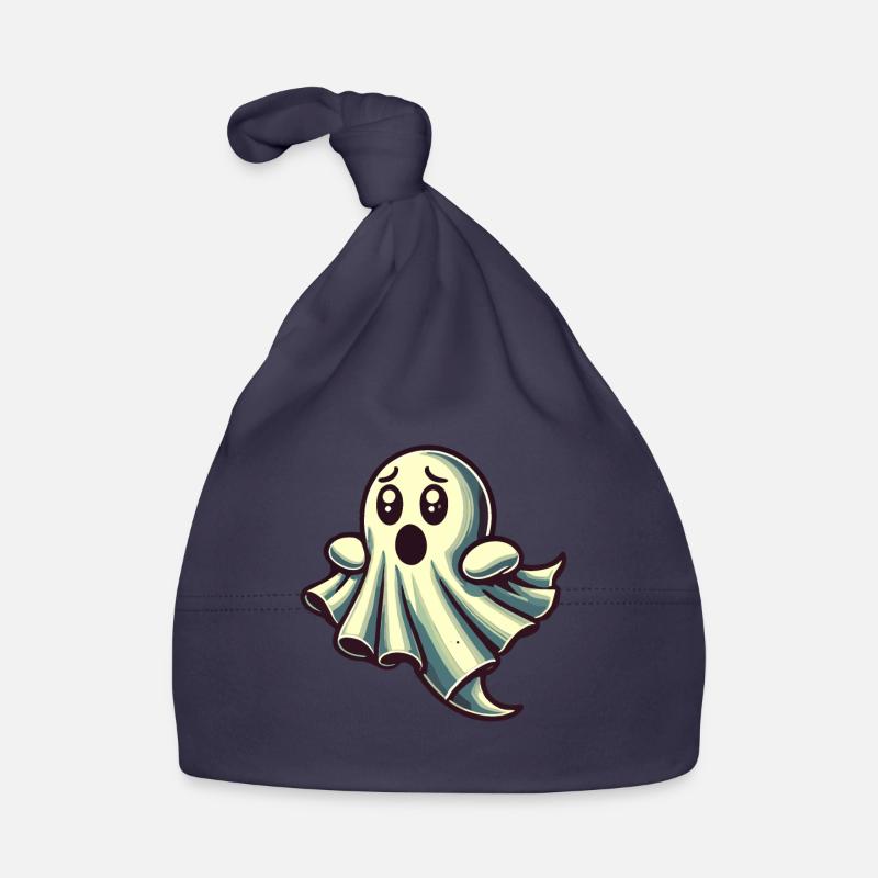Scared Ghost Funny Ghost Design Organic Baby Cap