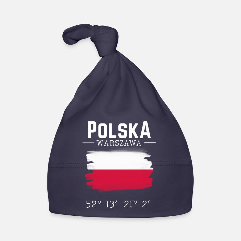 Polska Pologne Souvenir Drapeau Varsovie Capitale Bonnet bio Bébé