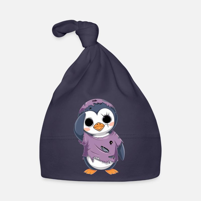 Pingouin Zombie Halloween Effrayant Mignon Bonnet bio Bébé