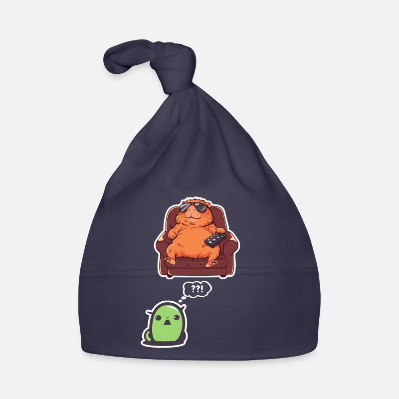 Drôle Graphique Tee Capybara Selfie Avec Ovni Bizarre - Bonnet bio Bébé - marine