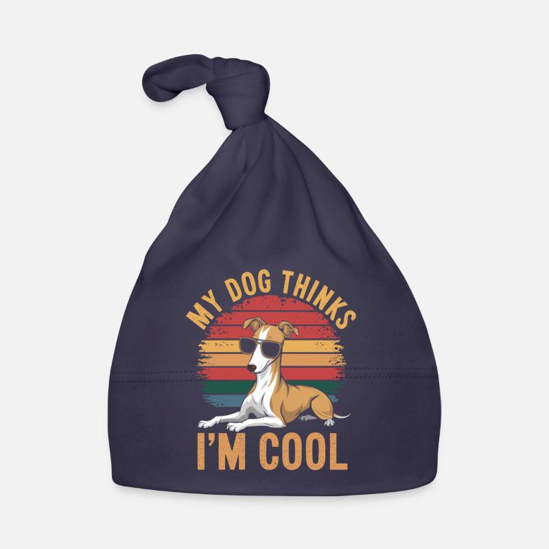 Whippet Mon chien pense que je suis cool - Bonnet bio Bébé - marine