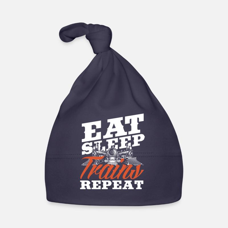 Eat Sleep Trains Repeat Train Lovers Organic Baby Cap