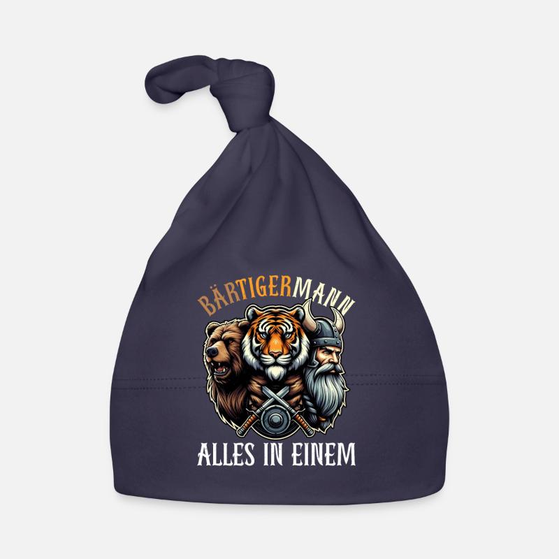 BEARDED MAN Viking Beard Man Tiger Funny Organic Baby Cap