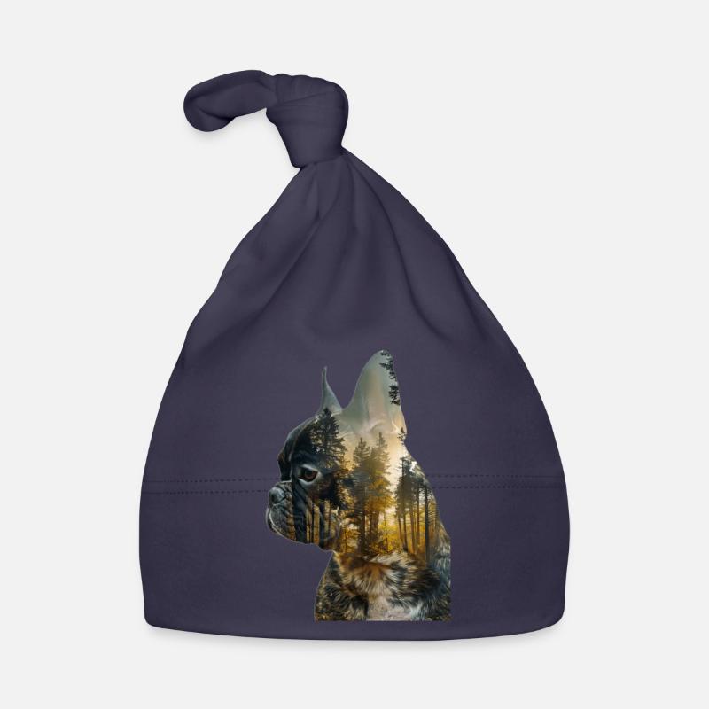 Bouledogue français - Bonnet bio Bébé - marine