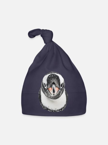 Pingouin - Bonnet bio Bébé - marine - Devant