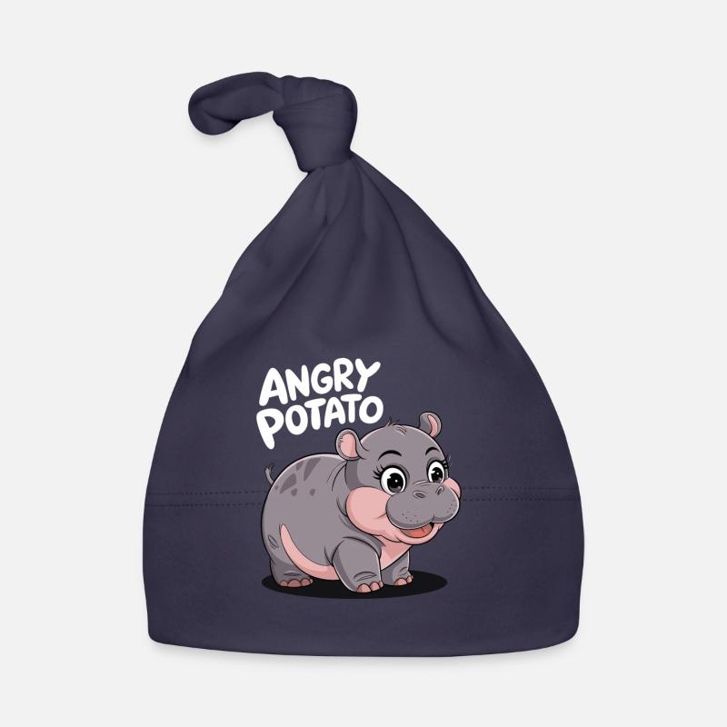 Moo Deng Lustiges Nilpferd 'Angry Potato' Baby Bio-Mütze