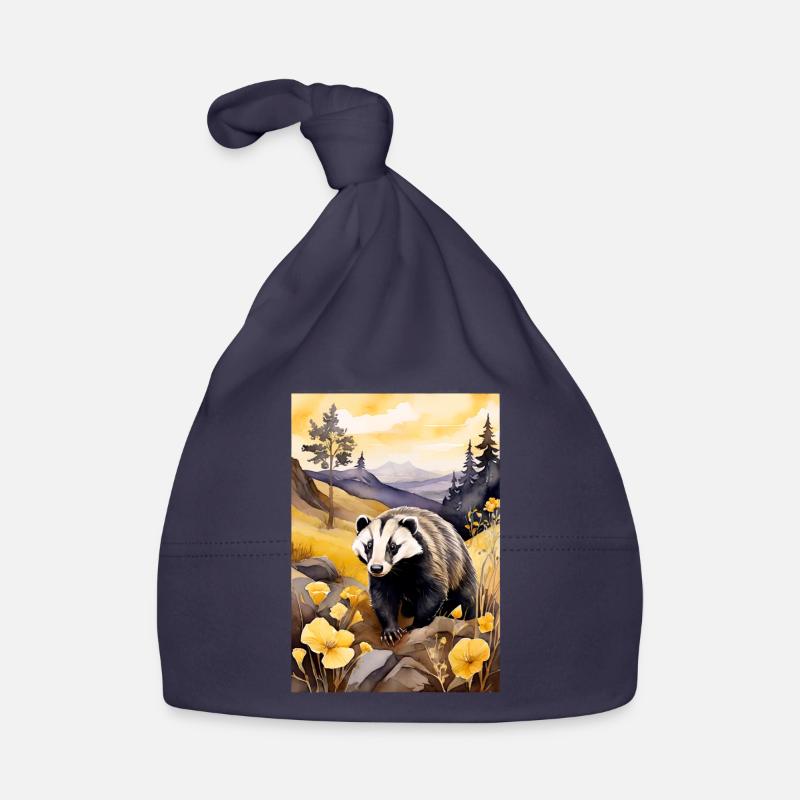 Blaireau à l’automne doré Bonnet bio Bébé