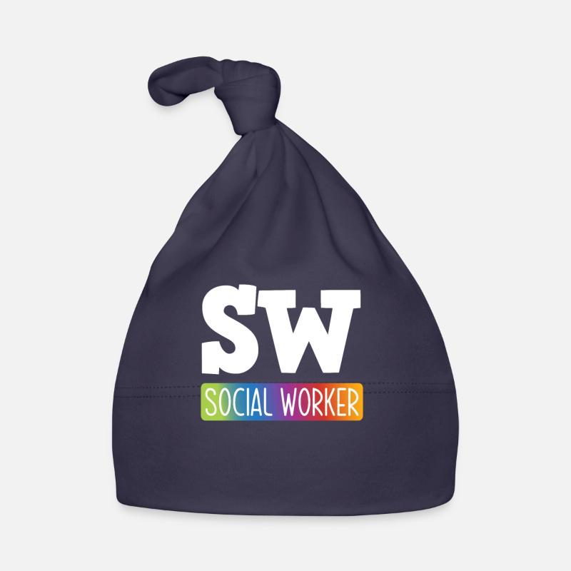 SW Social Worker Rainbow Organic Baby Cap