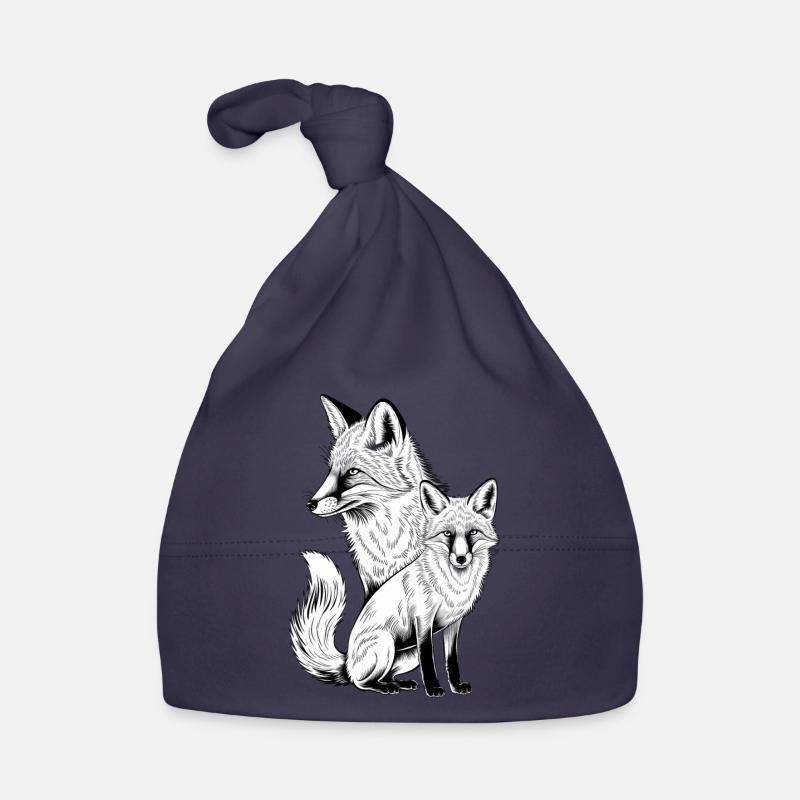 Renard - Bonnet bio Bébé - marine