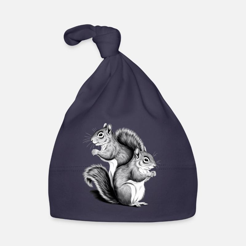 Eichhörnchen - Baby Bio-Mütze - Navy