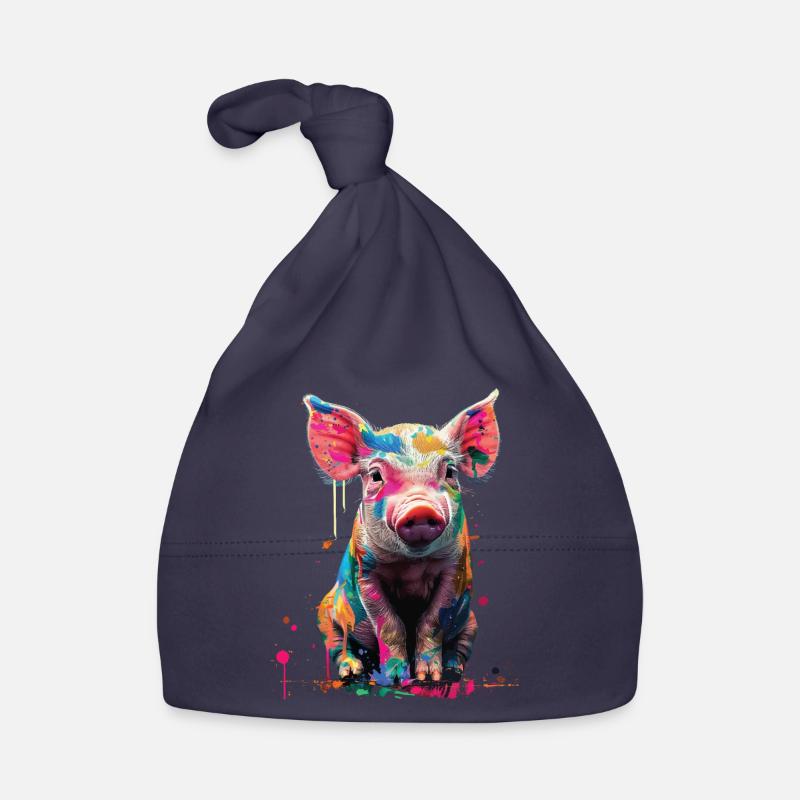 Cochon - Bonnet bio Bébé - marine