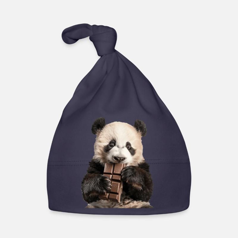 Panda - Bonnet bio Bébé - marine