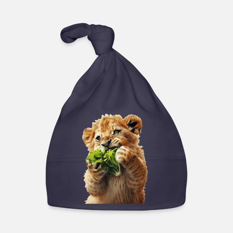 Lion - Bonnet bio Bébé - marine