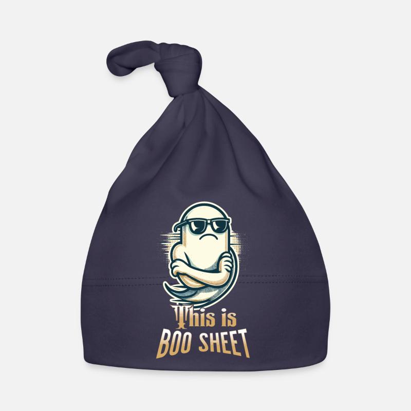 Funny Halloween Ghost With Boo Sheet Text Organic Baby Cap