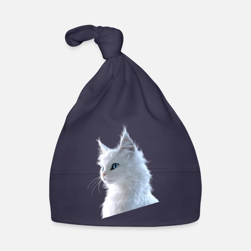 Chat Angora Blanc Chat Angora Chats Angora Mignons Bonnet bio Bébé