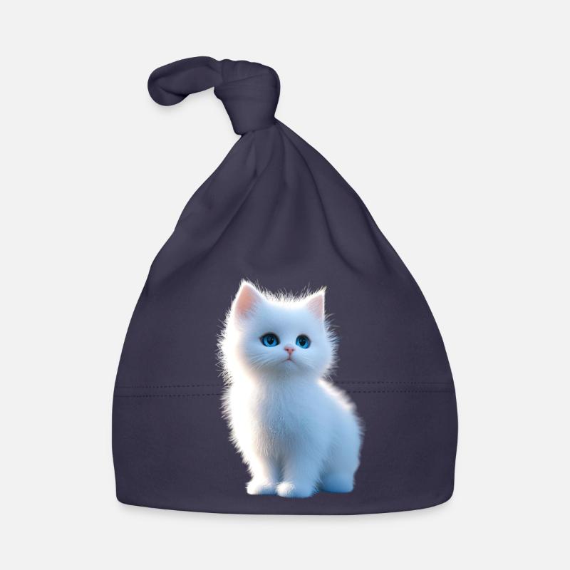 Chat Angora Blanc Chat Angora Chats Angora Mignons Bonnet bio Bébé