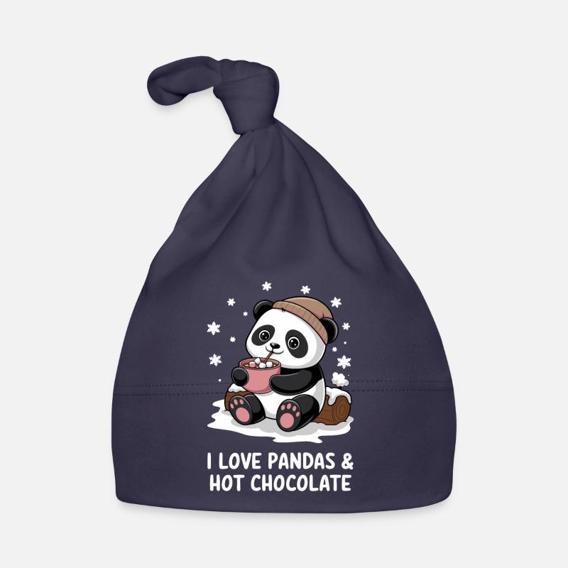 J’adore les pandas et le chocolat chaud mignon Bonnet bio Bébé