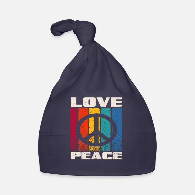 Liebe Frieden Regenbogen Vintage Baby Bio-Mütze