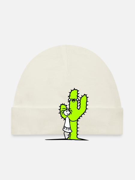 Cactus câlin fille Cactus amour mignon épineux - Bonnet bio Bébé - marine - Devant
