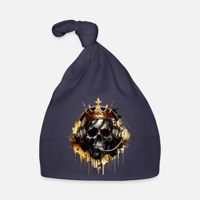 Crâne de jeu doré avec couronne Bonnet bio Bébé