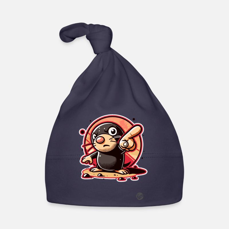 Funny mole pointing with finger Organic Baby Cap