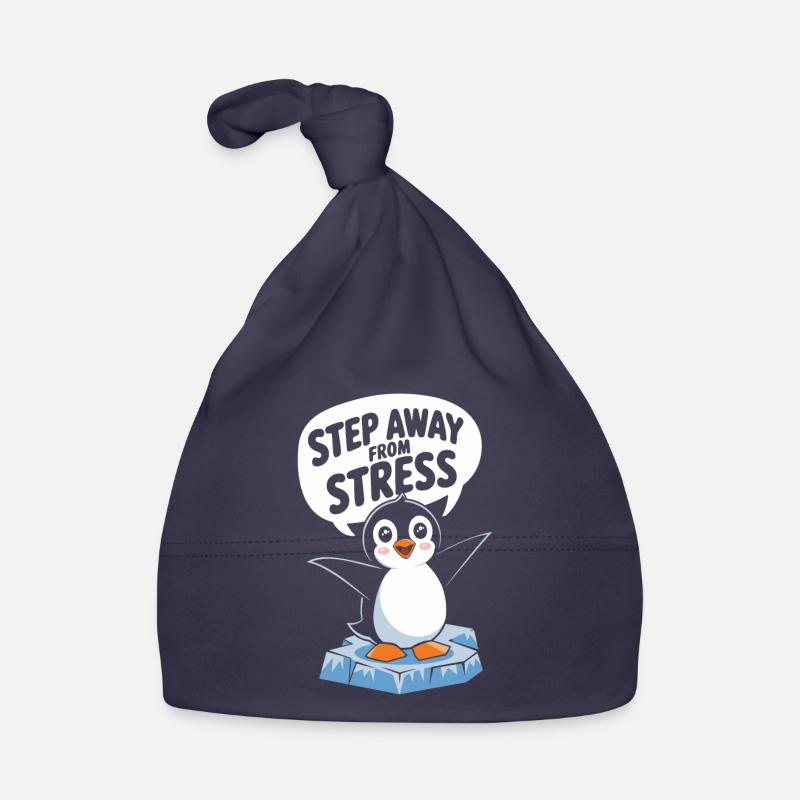 Penguin steps away from stress Organic Baby Cap