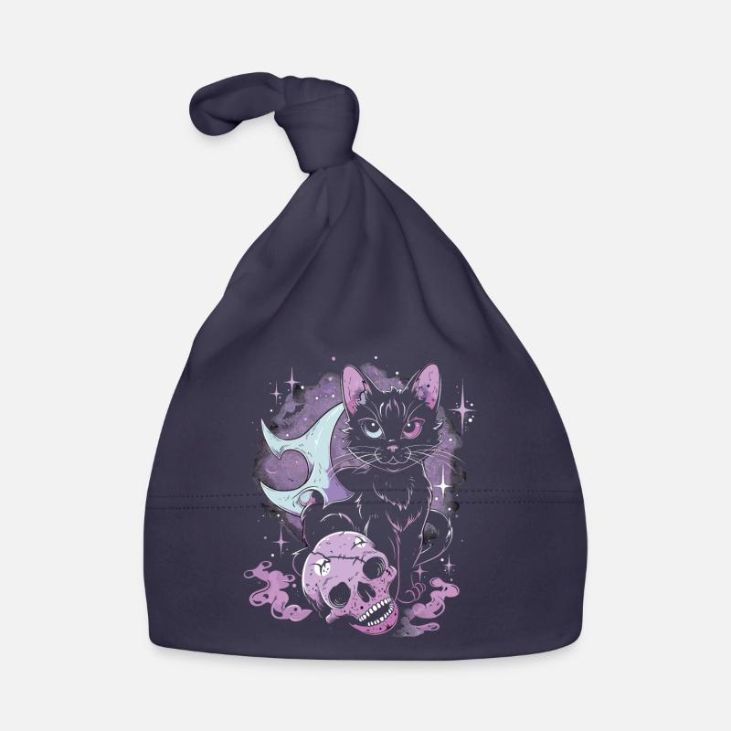 Kawaii Cat Pastel Goth Devilish Organic Baby Cap