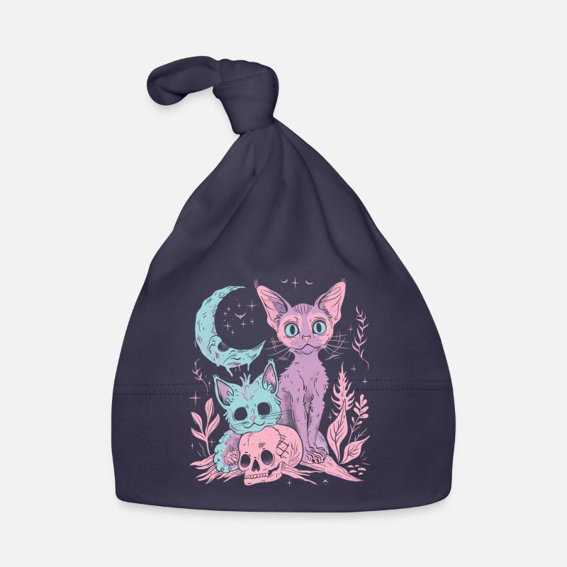 Kawaii Cat Pastel Goth Devilish Organic Baby Cap