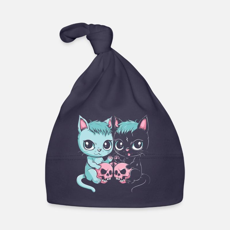 Kawaii Cat Pastel Goth Devilish Organic Baby Cap