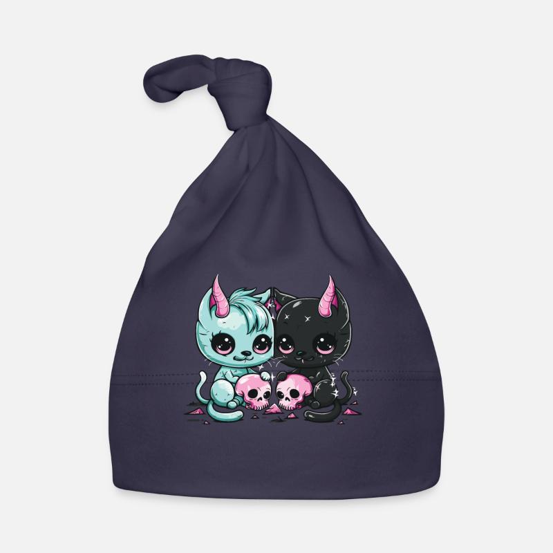 Kawaii Cat Pastel Goth Devilish Organic Baby Cap