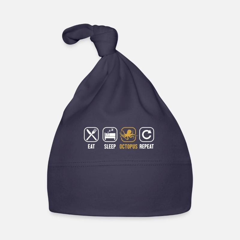 Eat Sleep Octopus Repeat Octopodes Octopoda Lover Organic Baby Cap