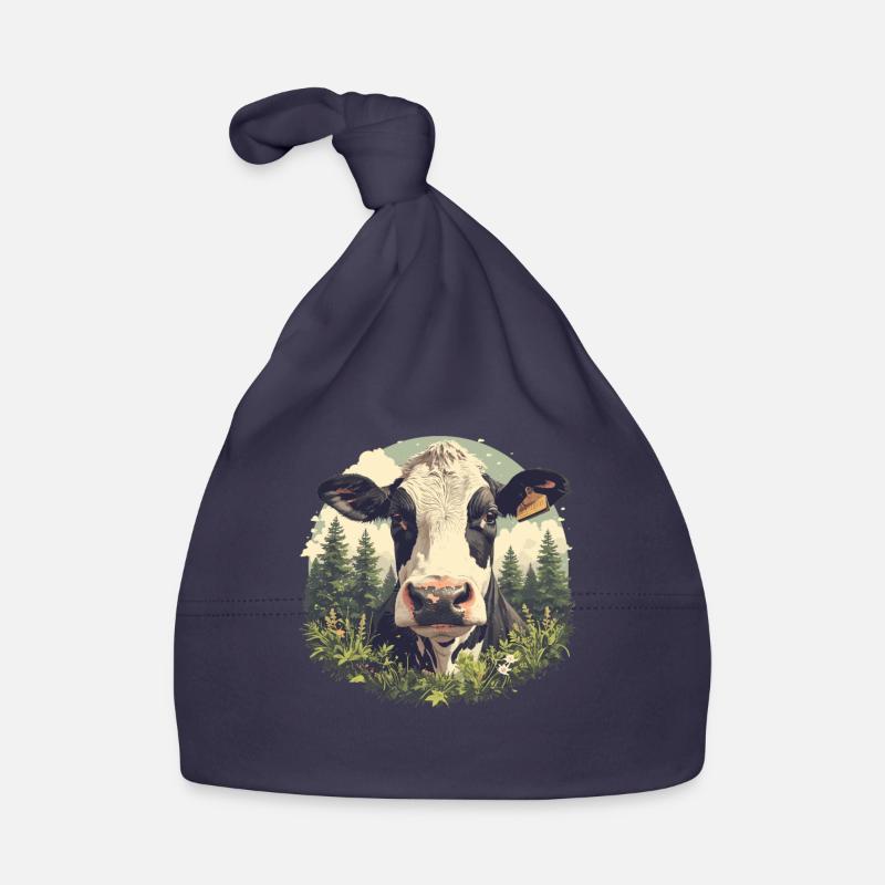 Vaches Vache - Bonnet bio Bébé - marine