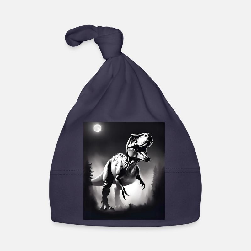 Schwarz-weißer T-Rex Baby Bio-Mütze