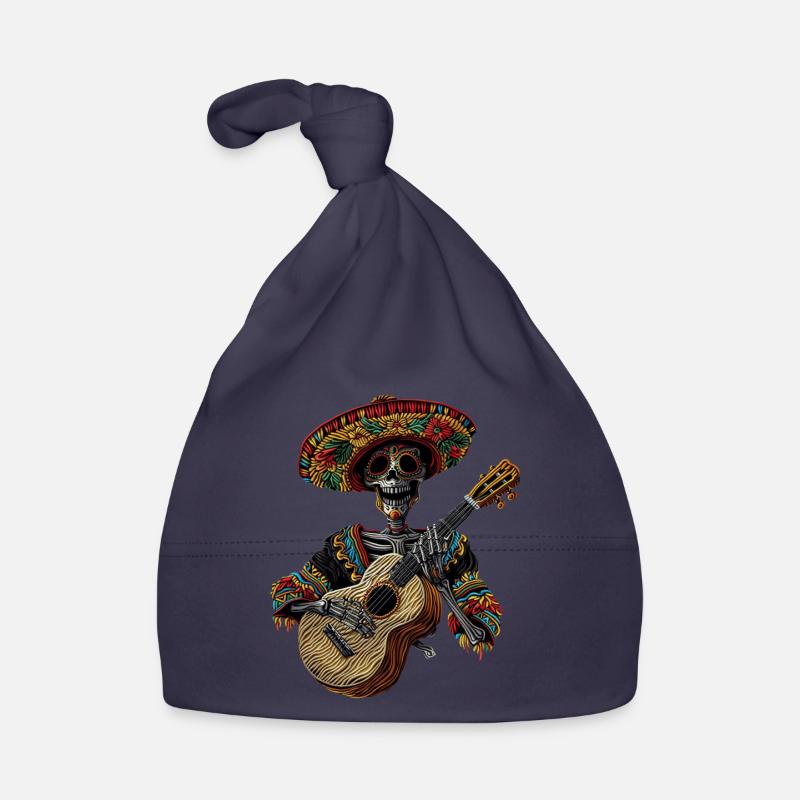 Ukulélé Mexicain Squelette - Bonnet bio Bébé - marine