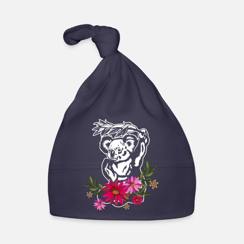 Koala With Flowers Organic Baby Cap