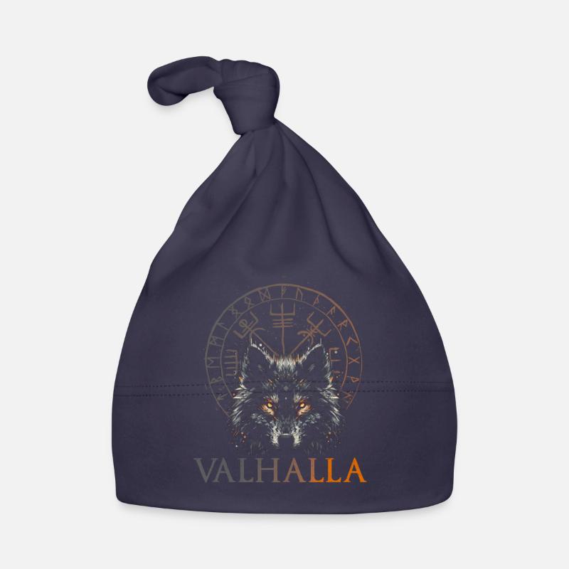 Valhalla Wolf Nordische Götter Wikinger Kompass Baby Bio-Mütze