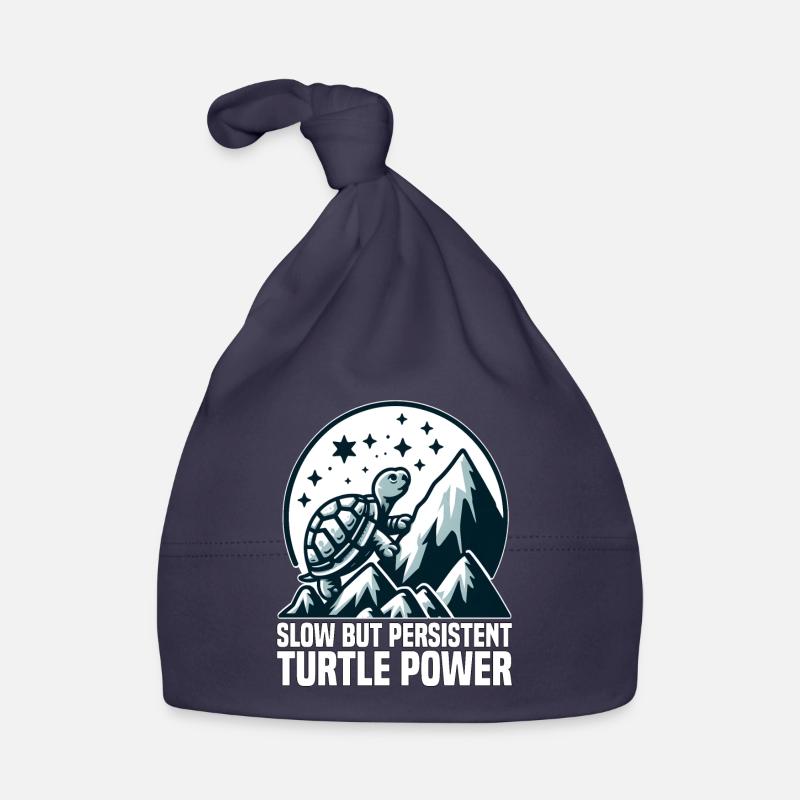 UNE PUISSANCE LENTE MAIS PERSISTANTE DES TORTUES - Bonnet bio Bébé - marine