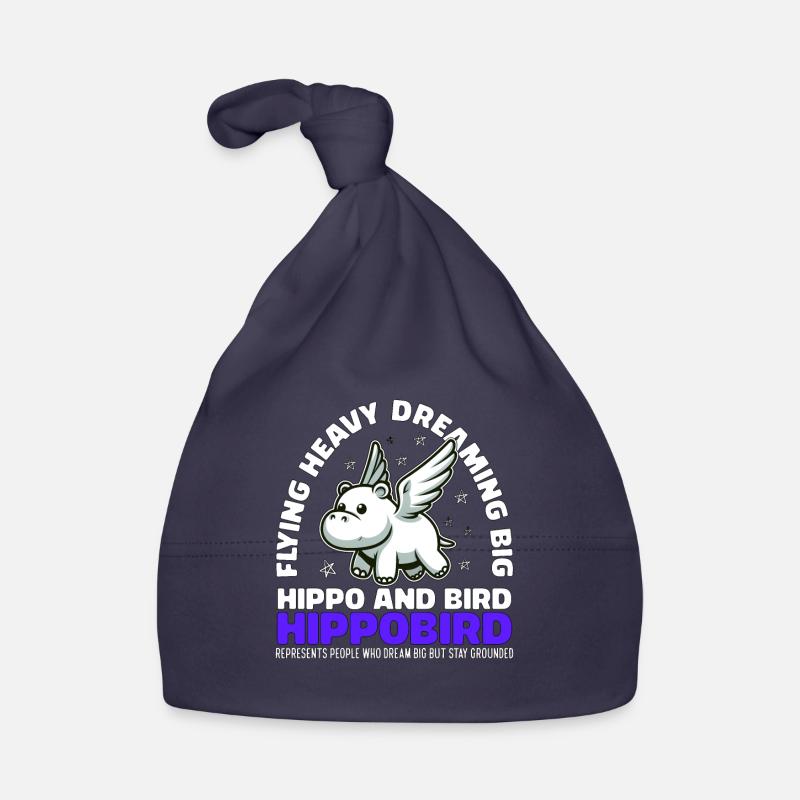 FLYING HEAVY DREAMING BIG - NILPFERD UND VOGEL Baby Bio-Mütze