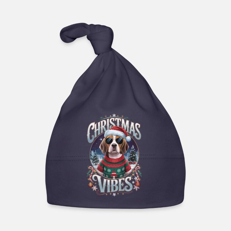 Beagle Christmas Vibes Baby Bio-Mütze