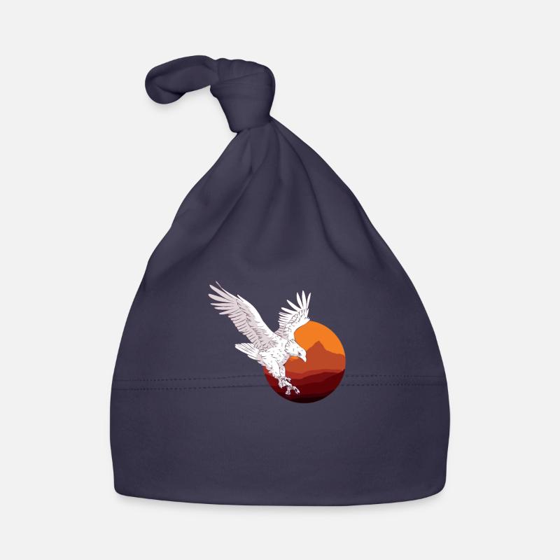 Aigle avec fond de coucher de soleil Aigle avec Bonnet bio Bébé