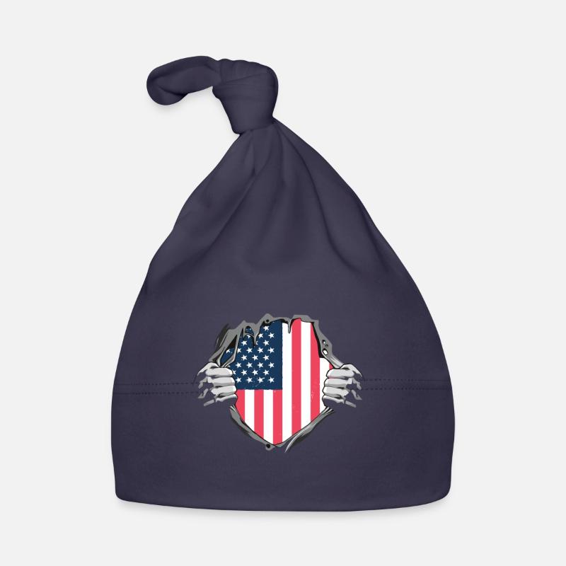 Drapeau américain dévoilant son design Bonnet bio Bébé