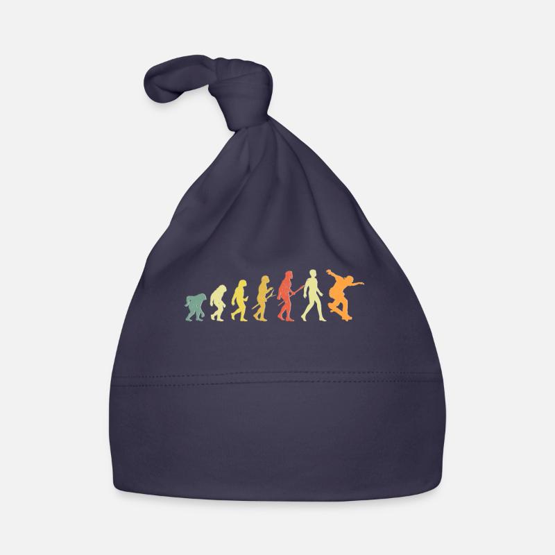 Skating Evolution Retro Skate Funny Skateboarding Organic Baby Cap
