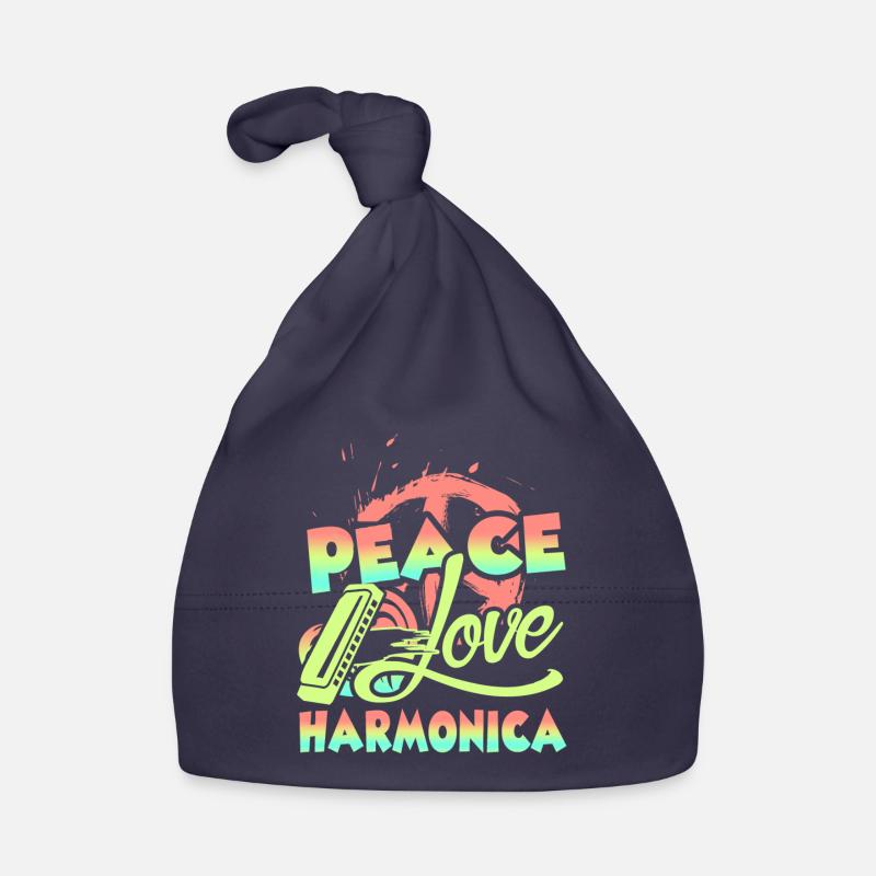 Peace Love Harmonica Organic Baby Cap