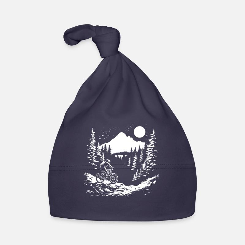 Mountain Biking Drawing Organic Baby Cap