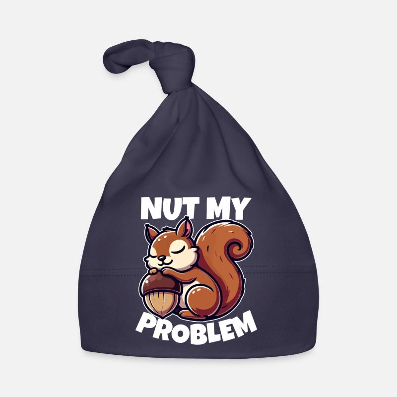 Nut My Problem - Witziges Eichhörnchen-Design Baby Bio-Mütze